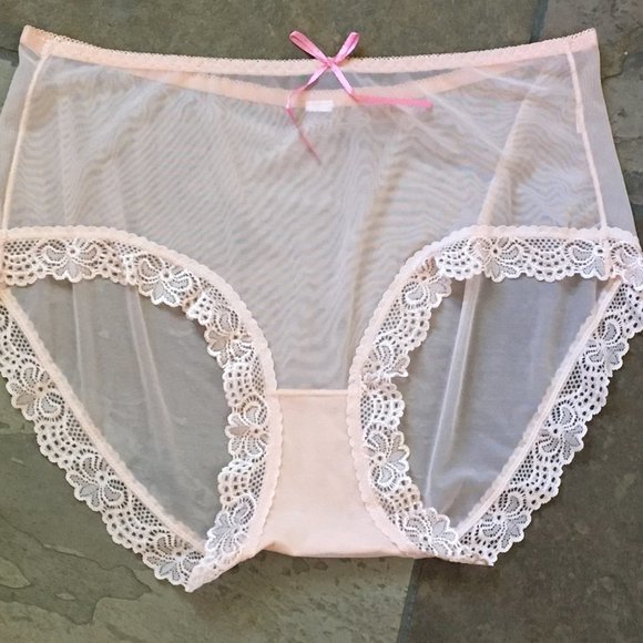 Apricot Peach Size 7 ALL See Thru Sheer Panty - Picture 4 of 5